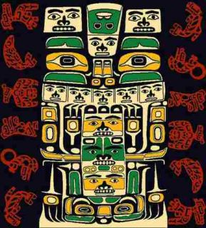 Pacific Northwest Coast Native American - Animal Patterns - Cotton Throw Blanket - 64