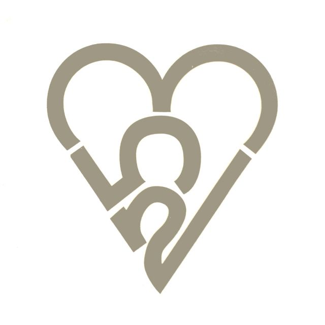 253 Heart Sticker - Silver (Large)