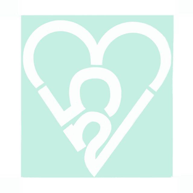 253 Heart Sticker - White (Large)