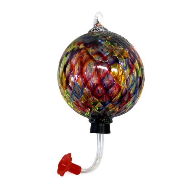 Glass Eye Studio - Hummingbird Feeder - Rainbow Diamond - 4